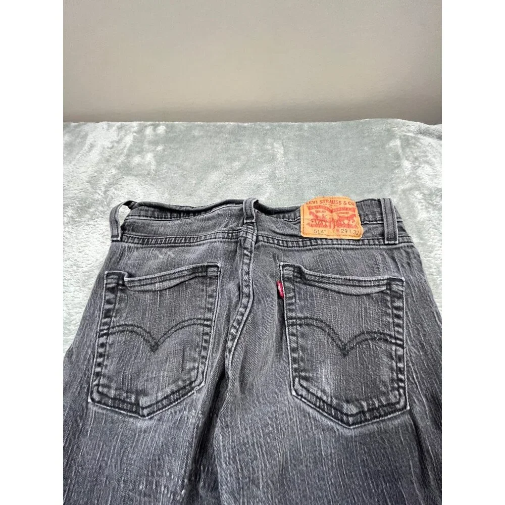 Levis 514 Mens Black 28x29.5 Straight Leg Jeans Skater Grunge Punk Emo Goth